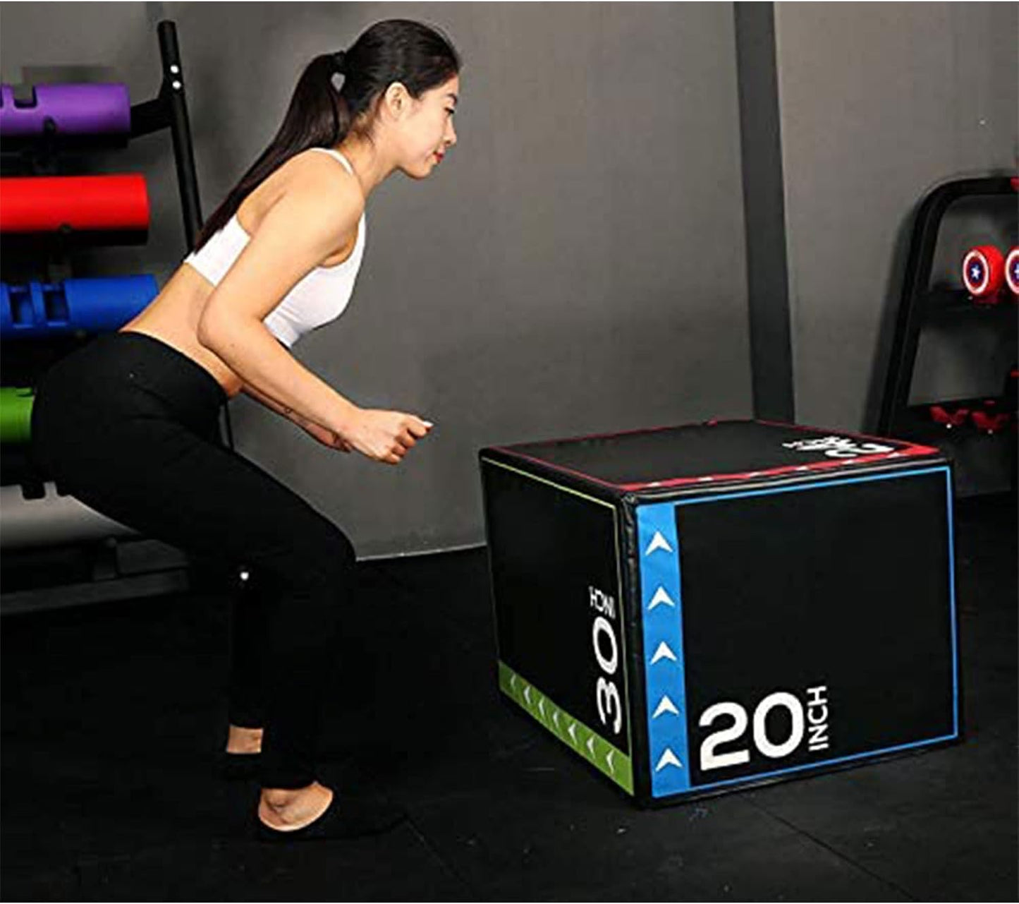 BalanceFrom Caja de salto pliométrica de espuma 3 en 1 para gimnasi...