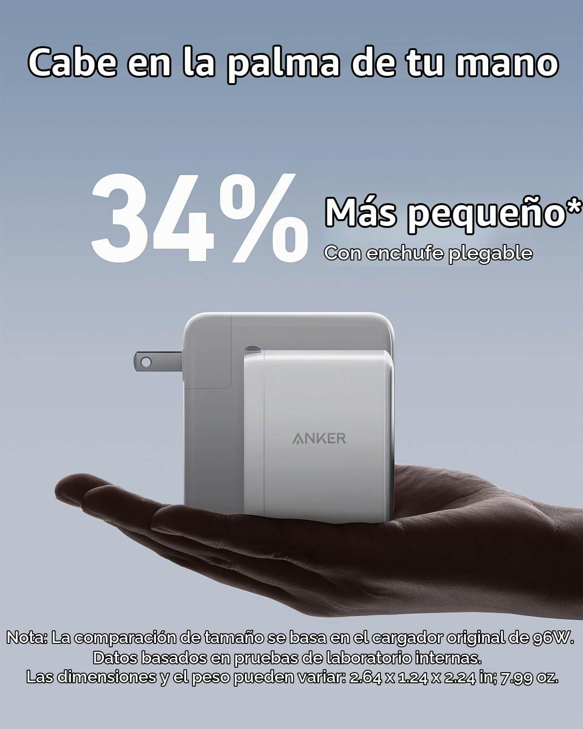 Anker Cargador Nano 100W para MacBook, bloque compacto rápido del c...