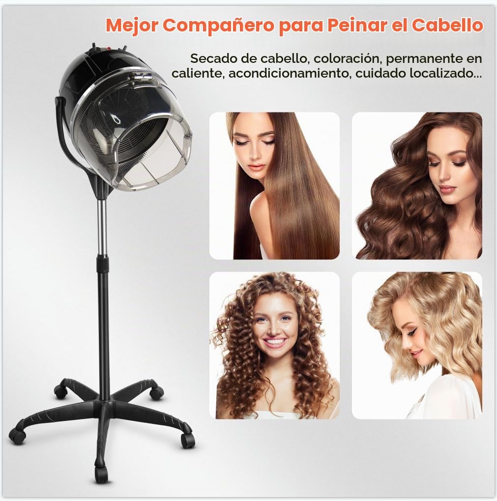 TASALON Soporte profesional con capucha para secador de pelo con te...