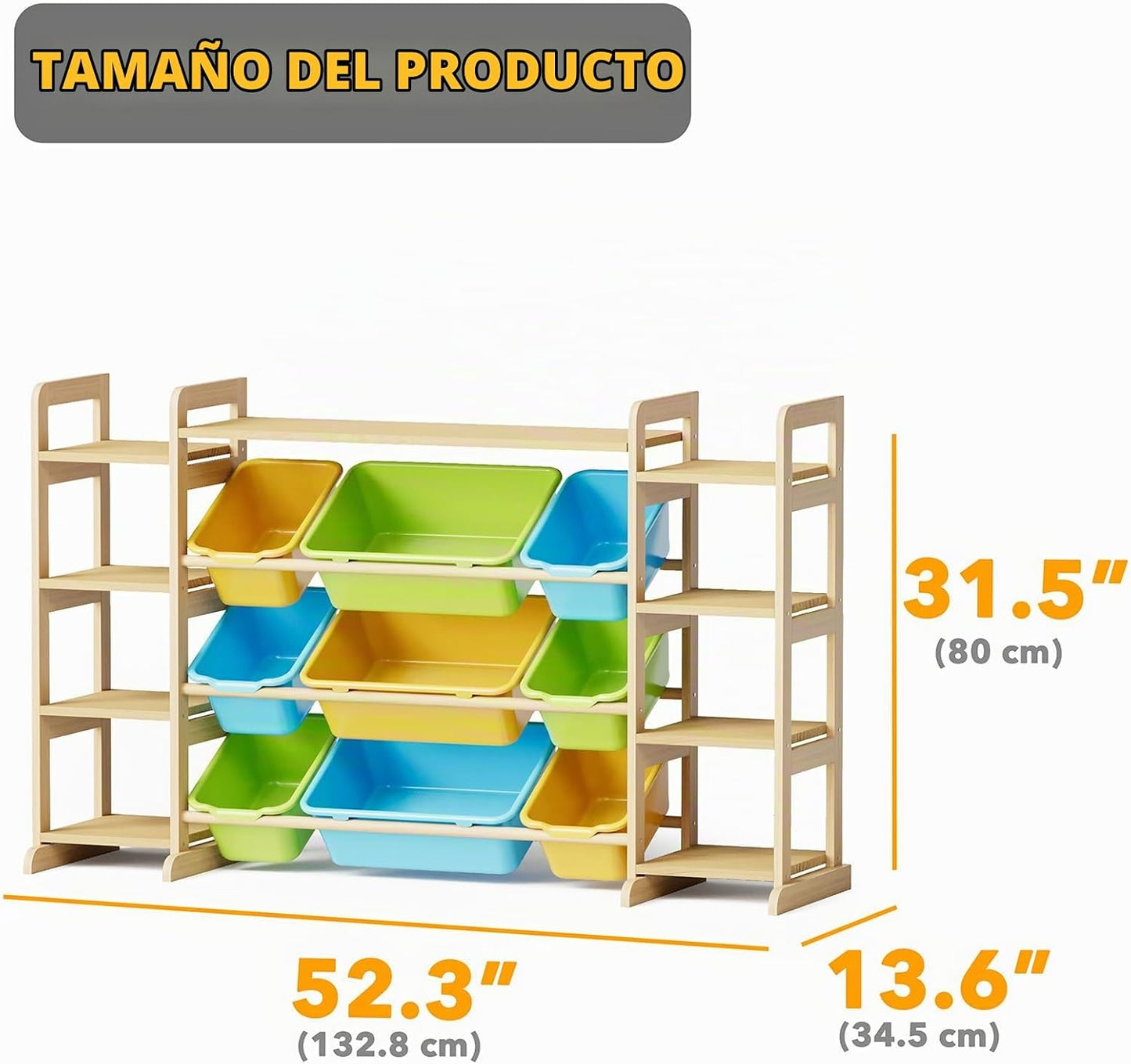 SpaceAid Organizador grande de almacenamiento de juguetes, 9 estant...
