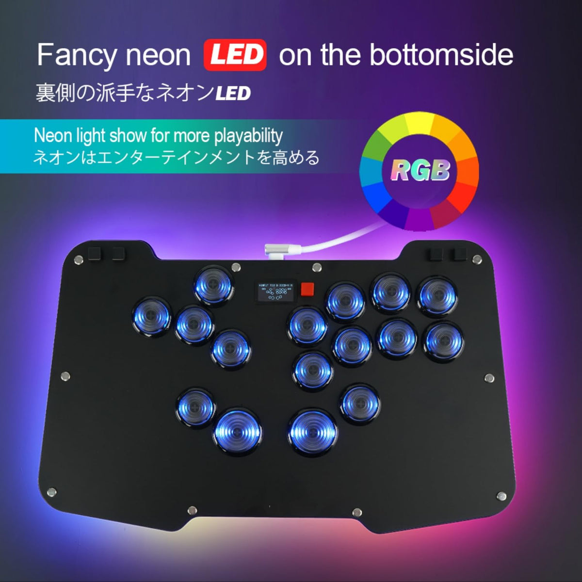 BITFUNX Duelpad Controlador sin palanca Arcade Stick, Controlador A...