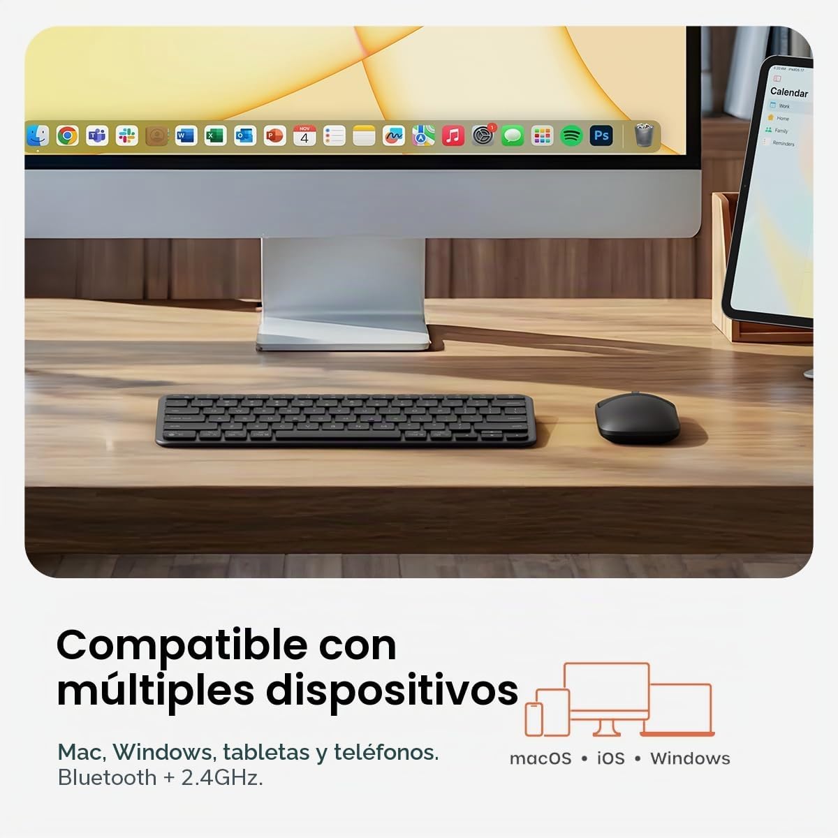 Satechi Combo de teclado y mouse inalámbricos, Slim CEX1 con empare...