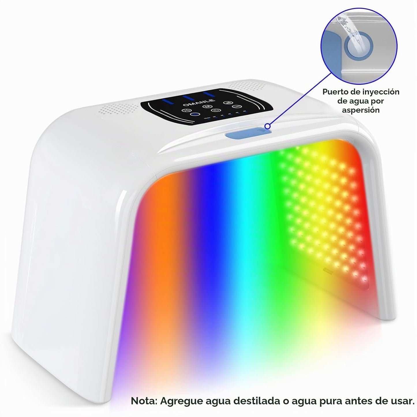 Holsn Terapia de luz LED para cara con spray LED para terapia corpo...