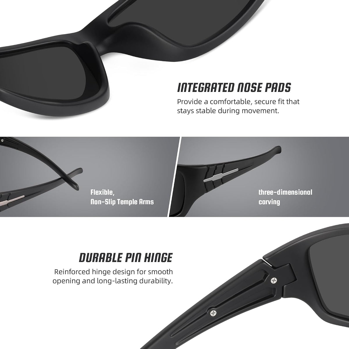 XVXV Gafas de sol deportivas polarizadas para hombres, gafas de sol...