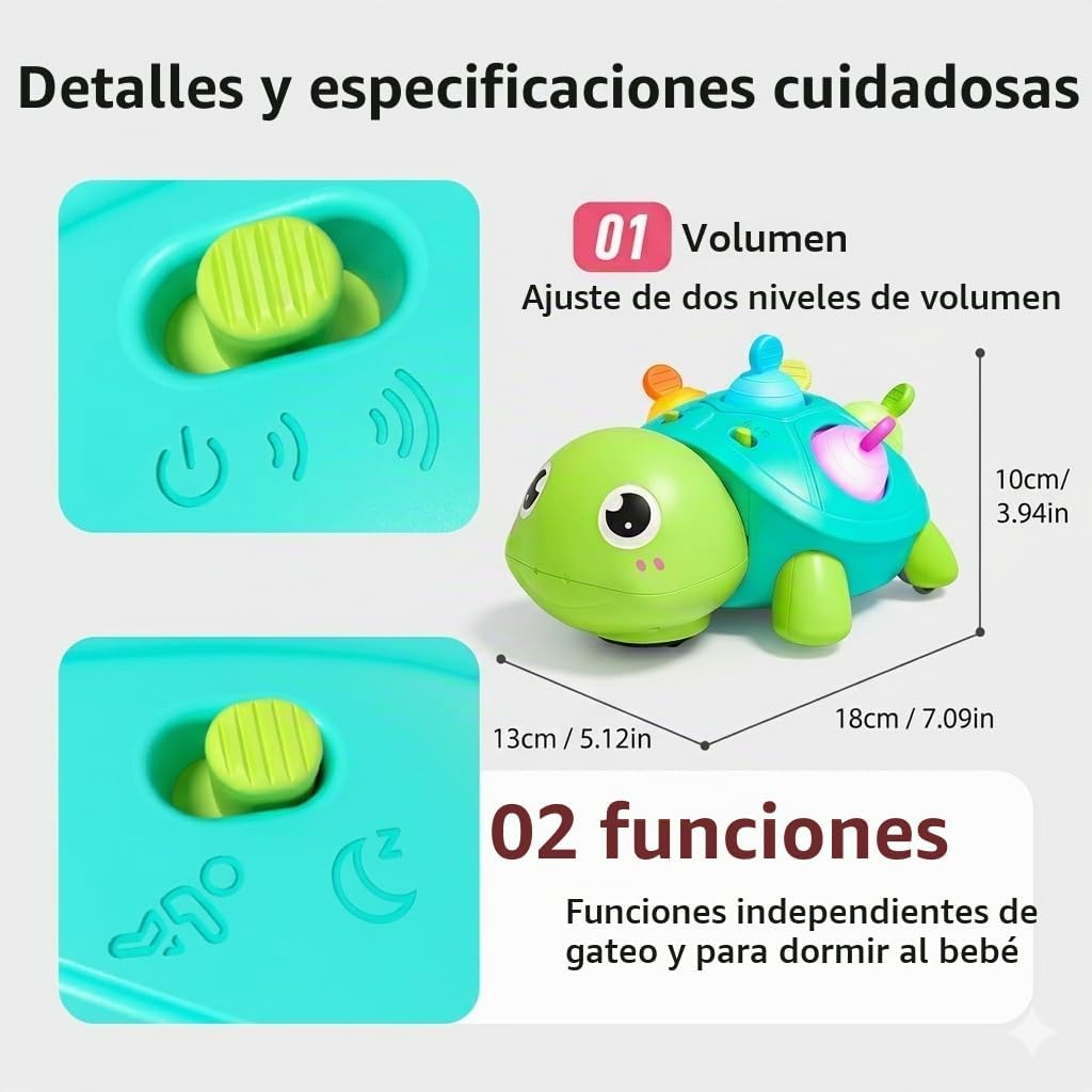 SOSUSHOE Juguete musical 3 en 1 de tortuga para bebé, juguete para...