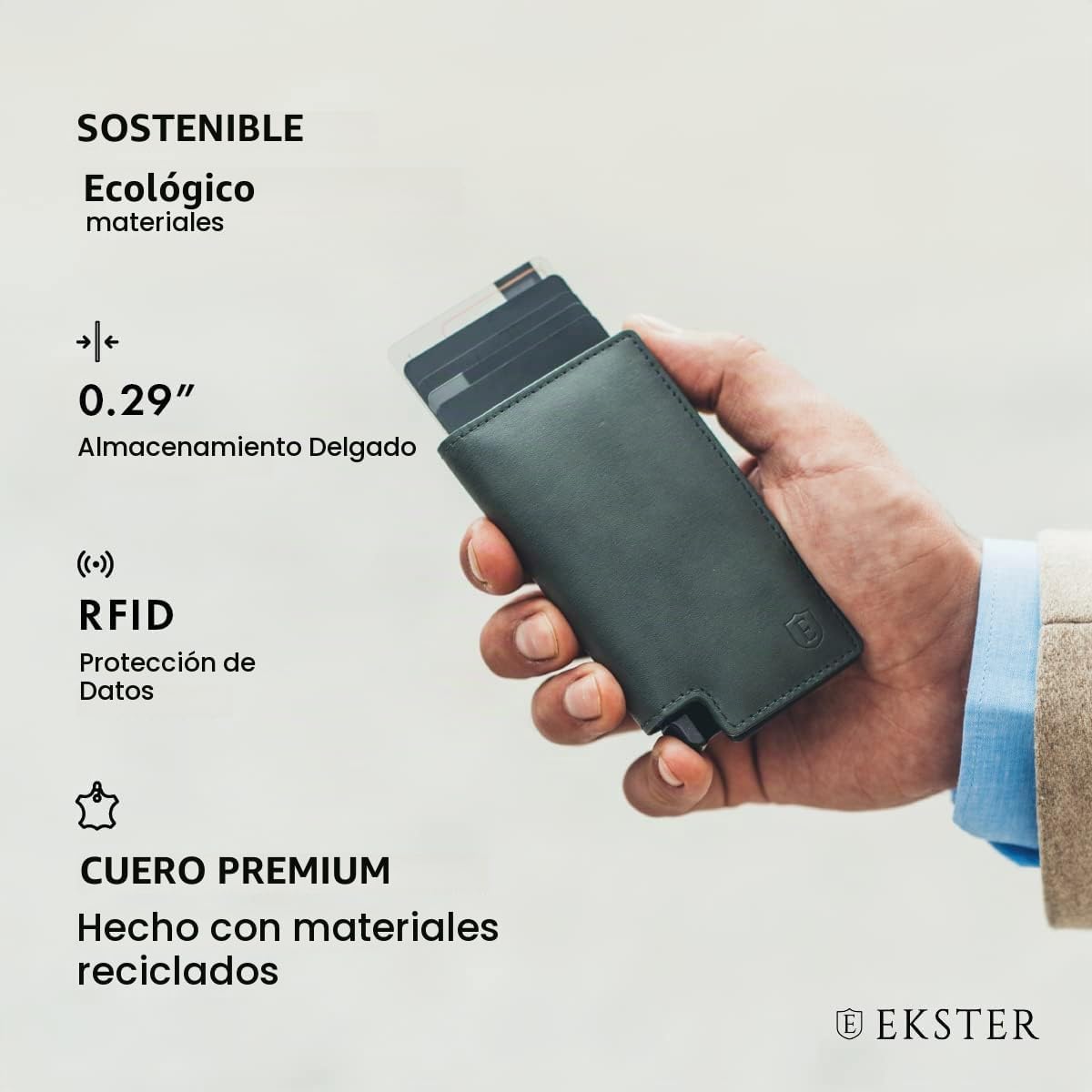 Ekster Parliament Cartera de cuero, con bloqueo RFID, acceso rápido...
