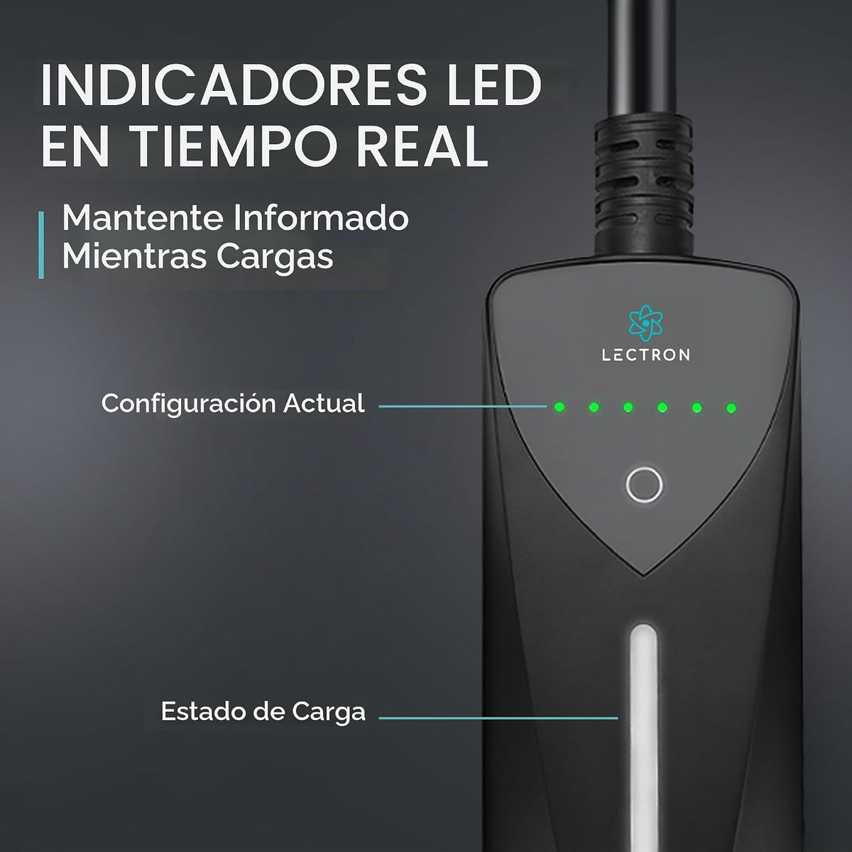 Lectron Cargador portátil EV Tesla NACS de nivel 1\/2 (8A - 40A), e...