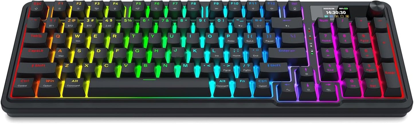 Redragon K719 Teclado inalámbrico para juegos con junta con pantall...