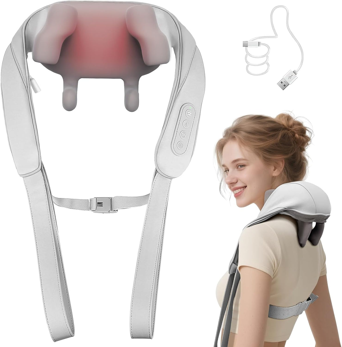 AXTEDRPOWE Masajeador de cuello y hombros, masajeador de cuello par...