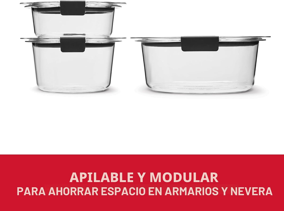 Rubbermaid Brilliance® - Recipientes redondos a prueba de fugas, ju...