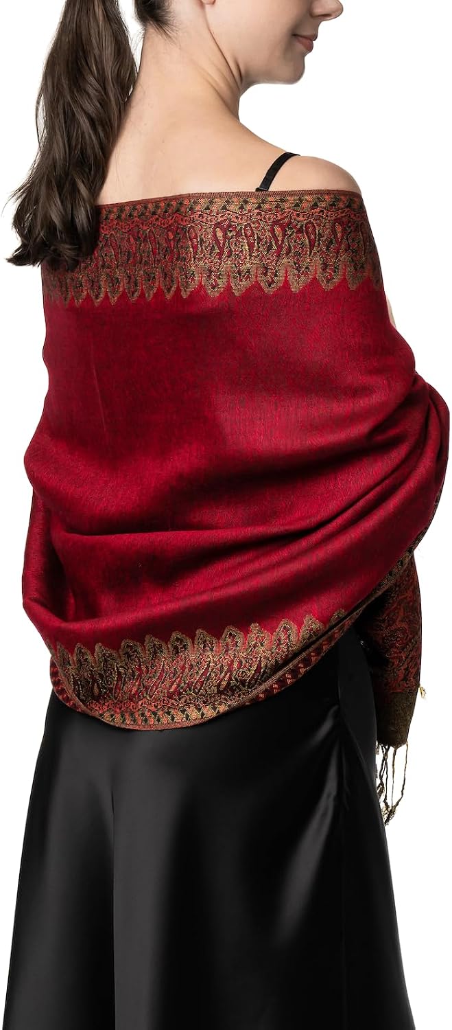 Achillea - Bufanda pashmina de gran estampado paisley para mujer \u...