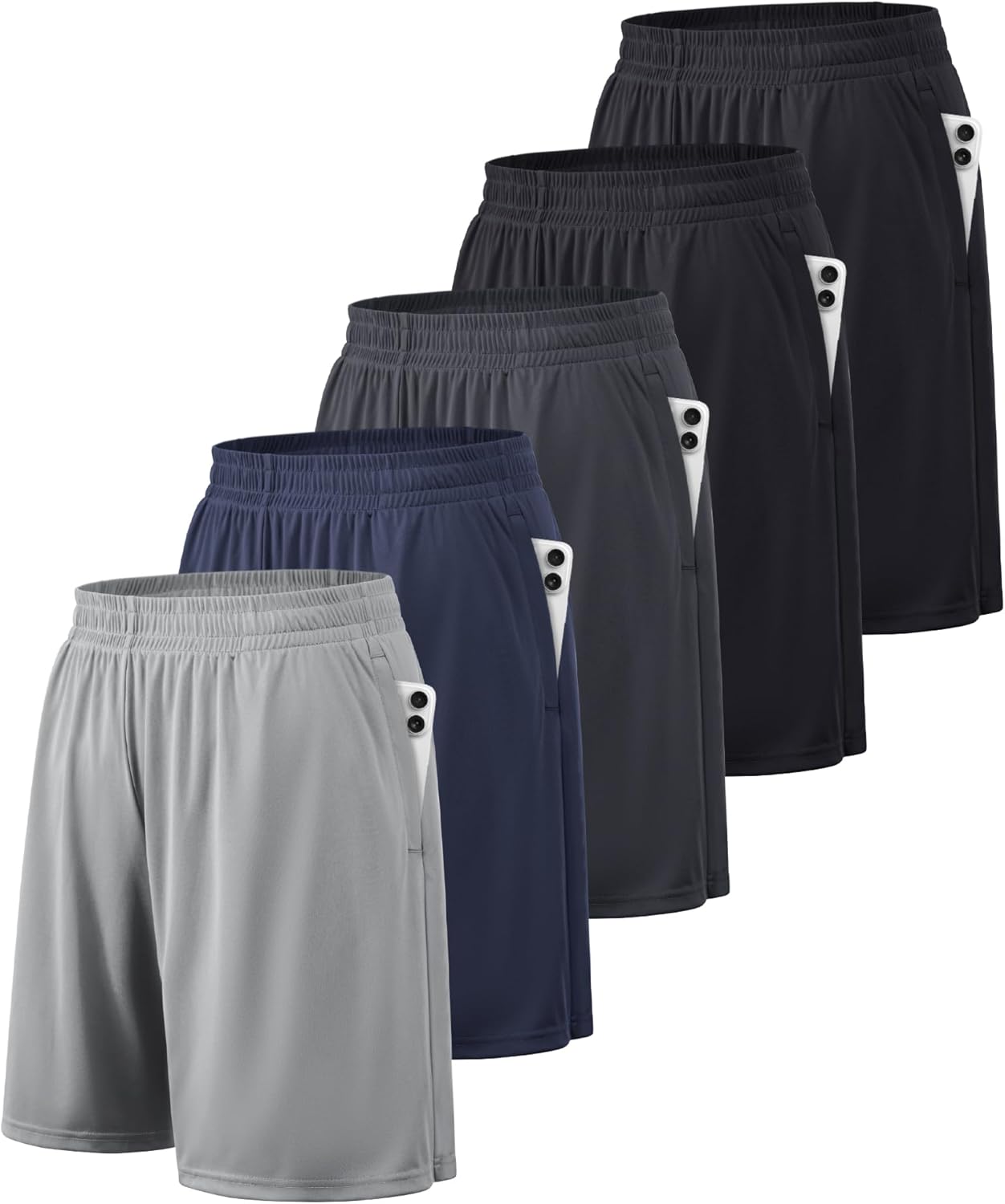 BALENNZ Pantalones cortos deportivos para hombre con bolsillos y ci...
