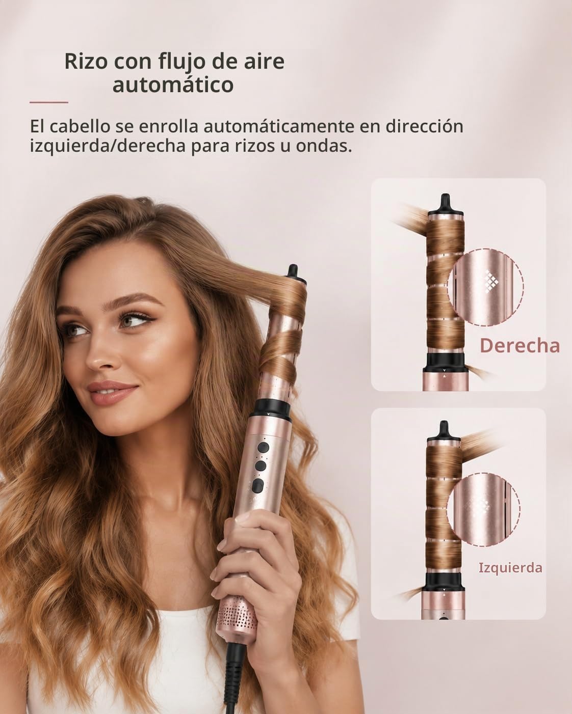 Brightup Air Styler 5 en 1, cepillo secador de pelo de alta velocid...
