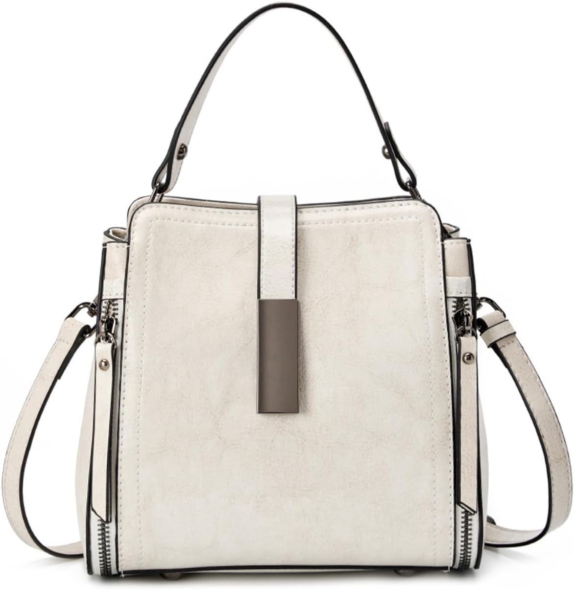 MoreFarther Bolsos cruzados de cuero genuino para mujer, bolsos de...