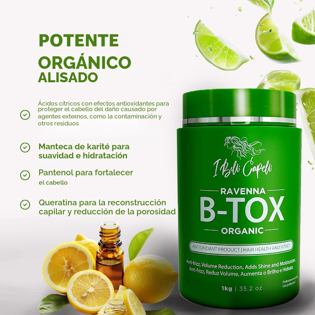 I Belli Capelli Ravenna Kit de Tratamiento Capilar Orgánico B-tox -...