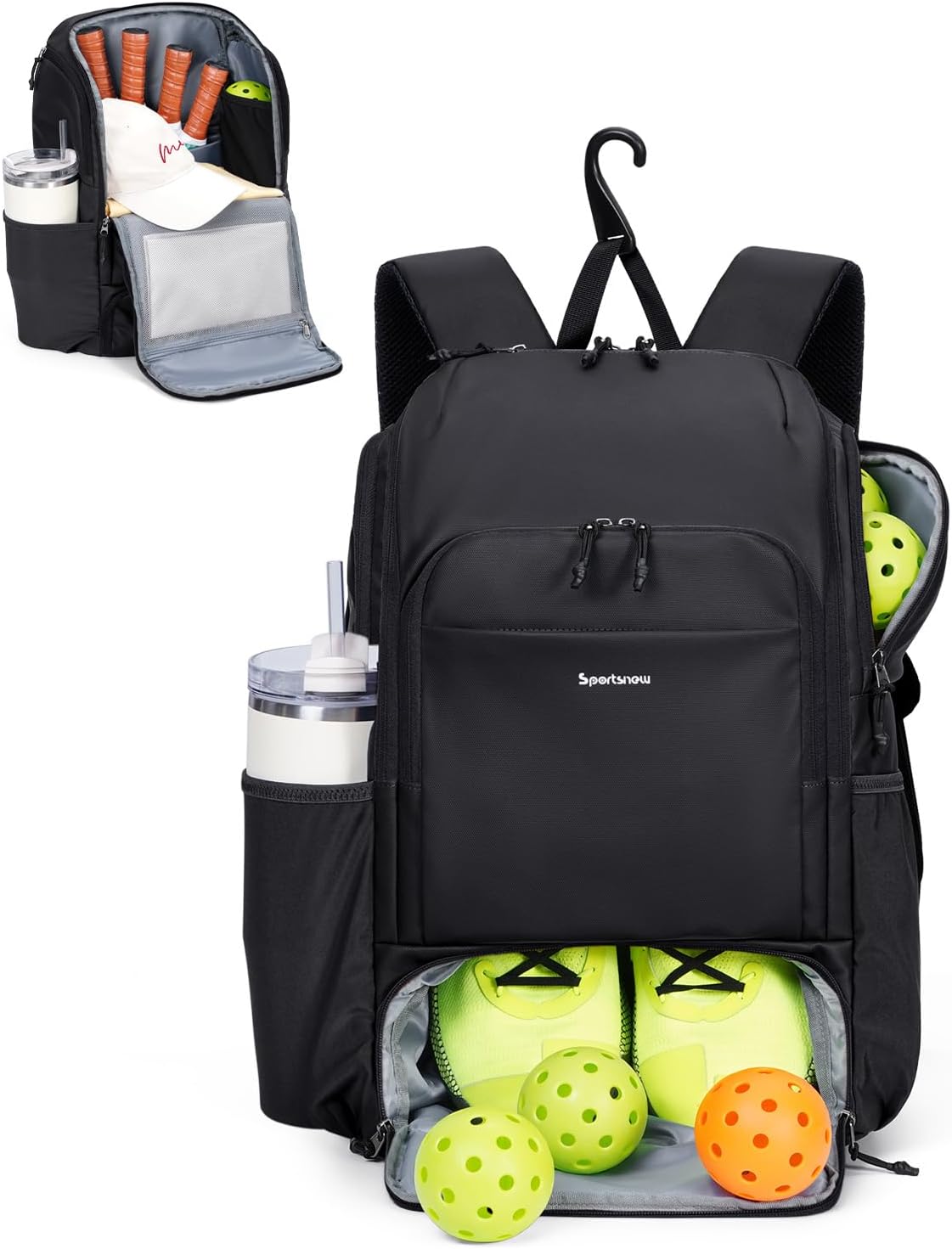 sportsnew Paquete: Soporte para botella de agua aislado negro (32 o...