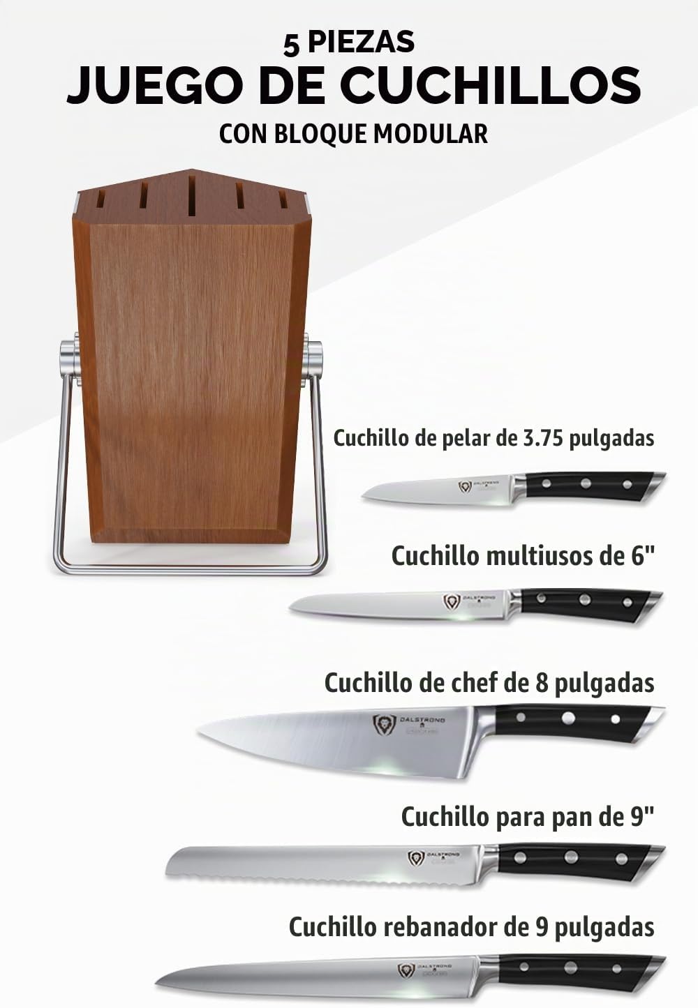 DALSTRONG Juego de bloques de cuchillos \u2013 5 piezas \u2013 Seri...