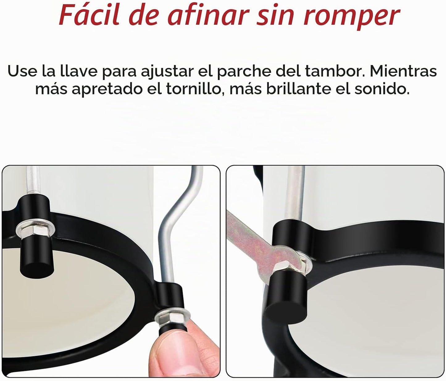 VANPHY Juego de Bongós de 4'' y 5'' para Adultos Pr...