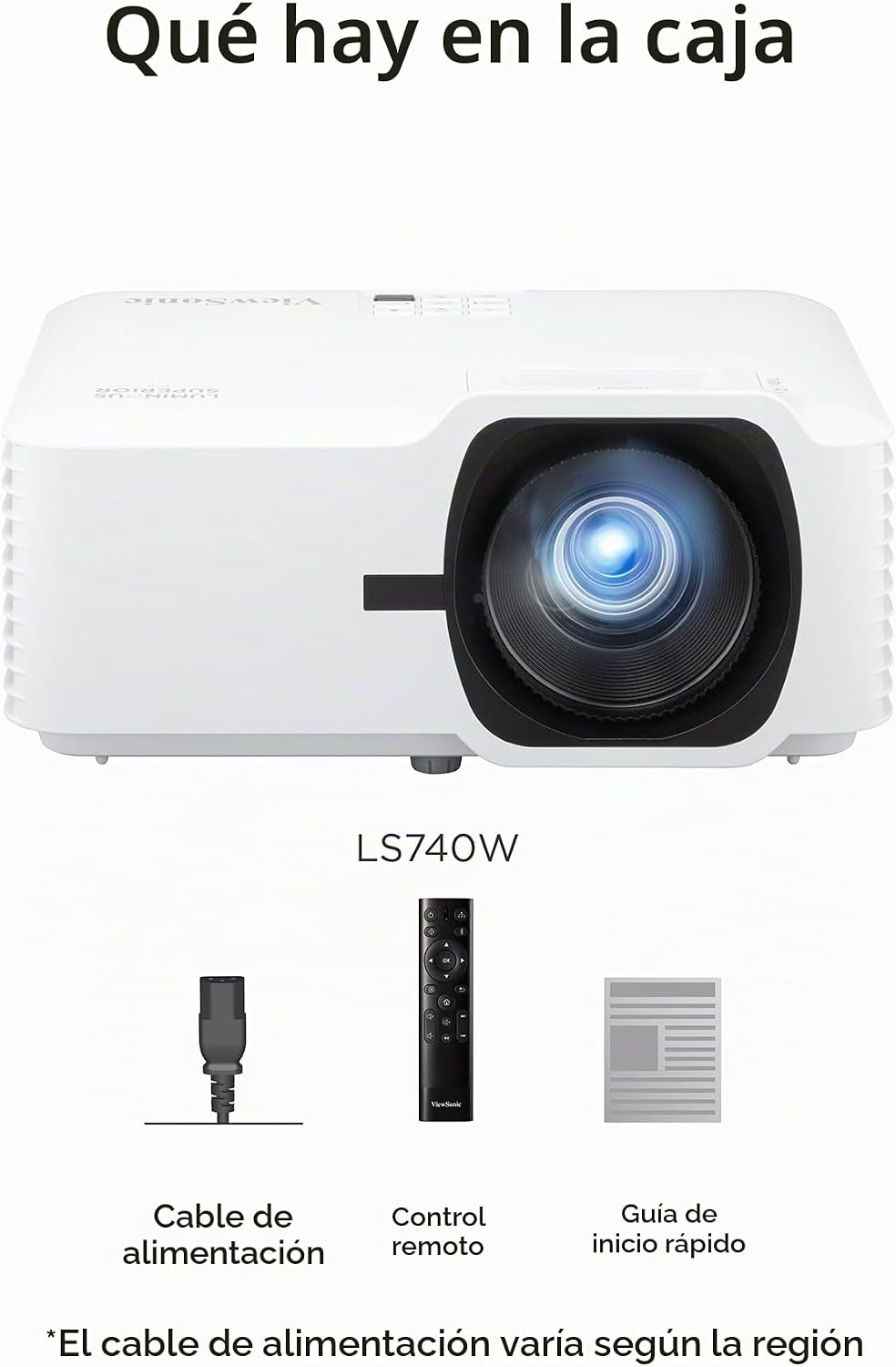 ViewSonic Proyector láser LS740W WXGA, 5500 lúmenes, pantalla ancha...