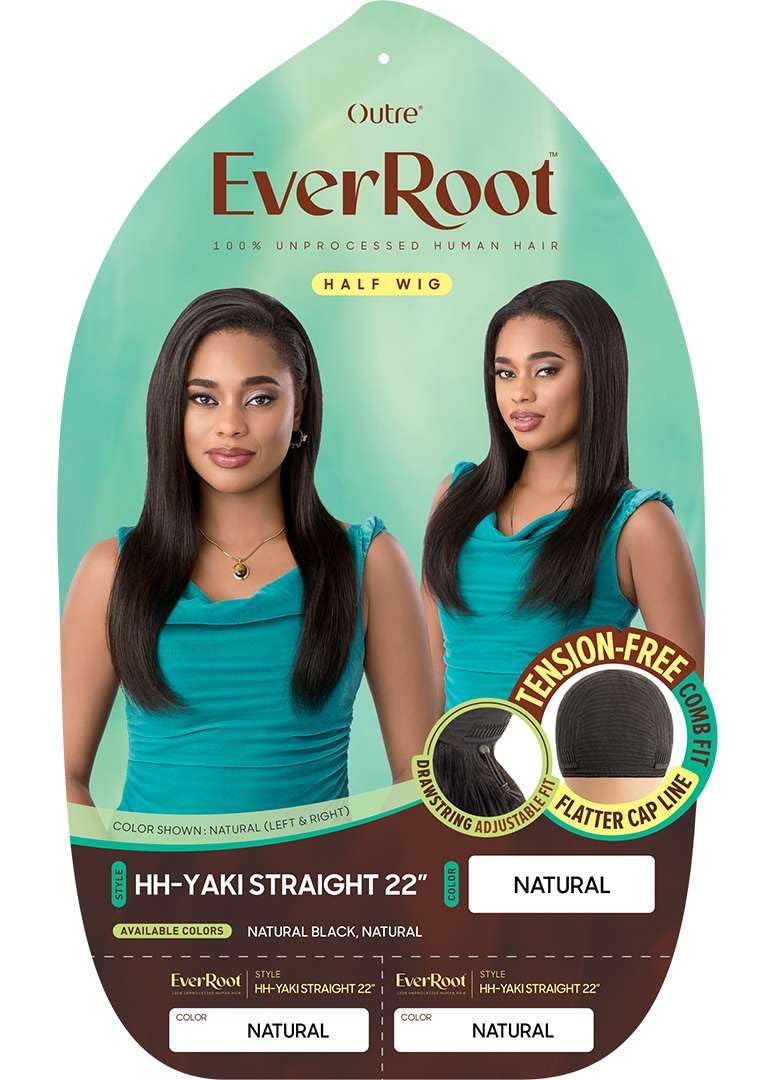 Outre EverRoot Media Peluca de Cabello Humano - Yaki Liso 22" (...