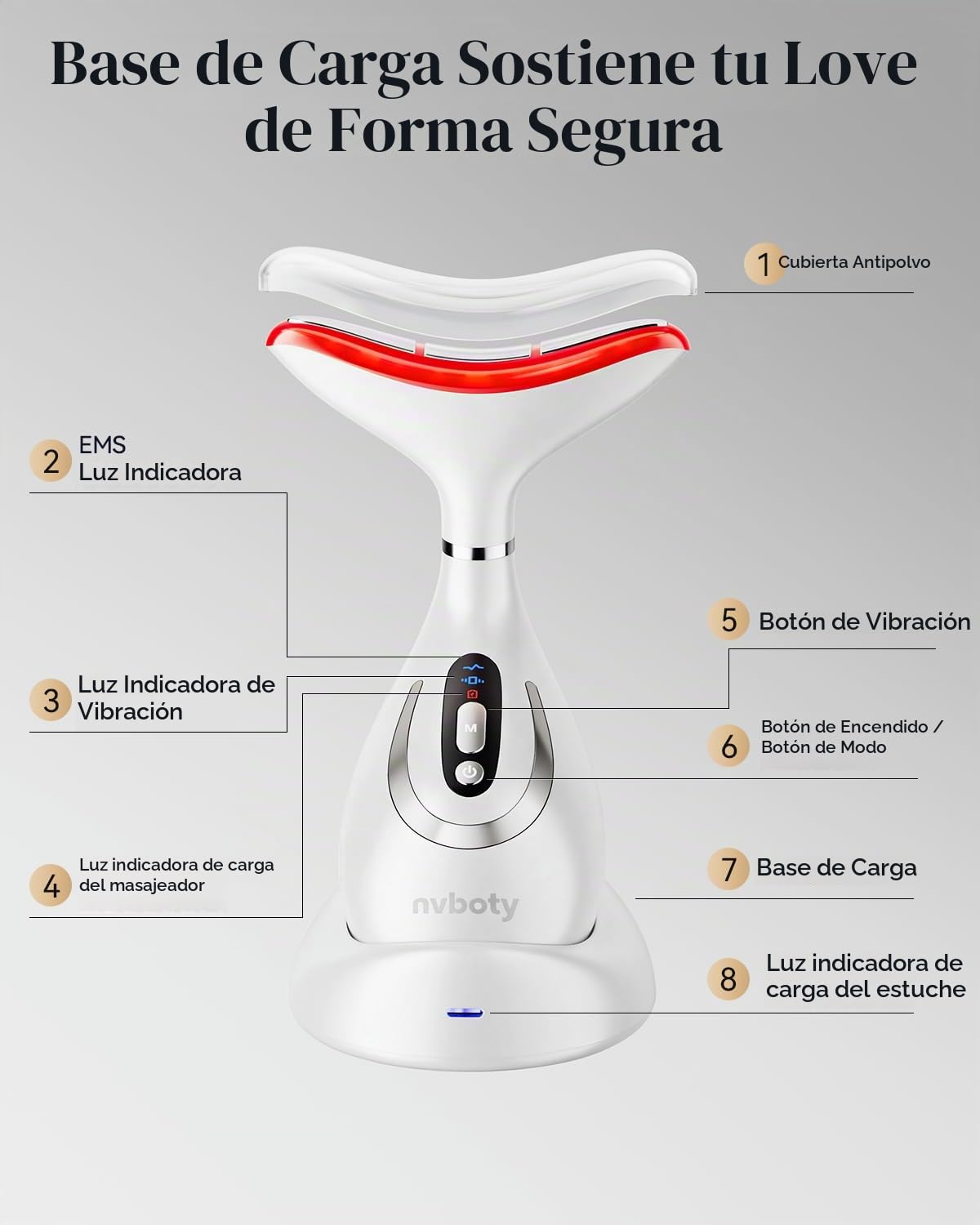 VTAZIY Masajeador facial 4 en 1, terapia de luz roja LED de 9 color...