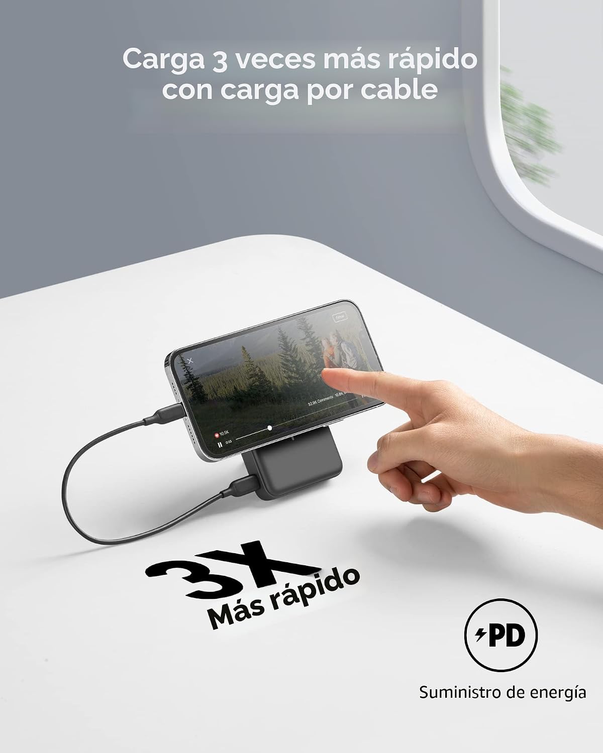 Anker Banco de energía magnético 633 con soporte, cargador portátil...