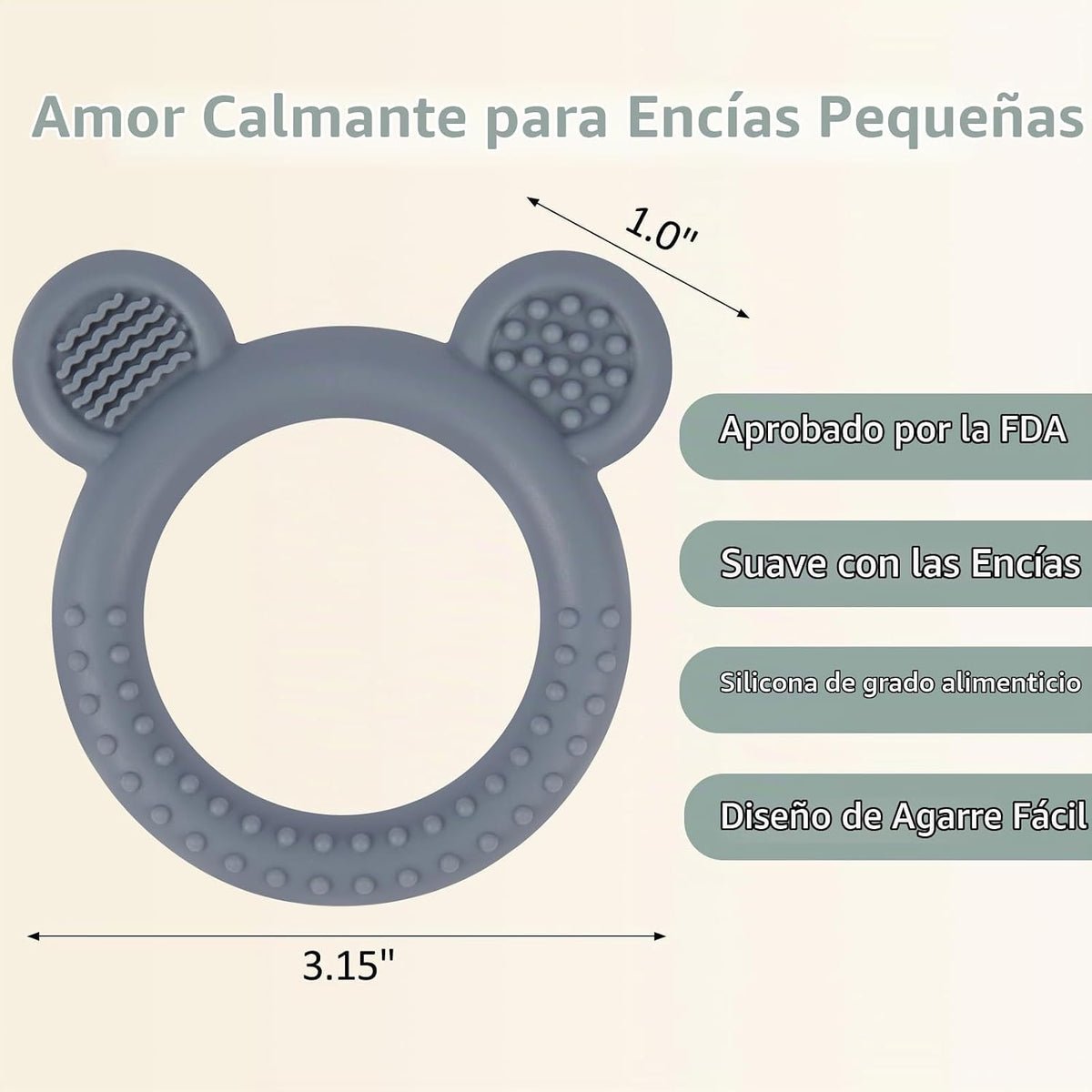 Eascrozn Paquete de 3 juguetes de dentición de silicona para bebés,...