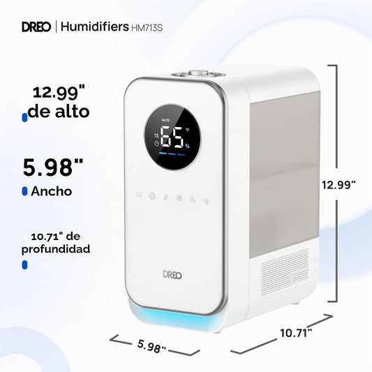 Dreo - Humidificadores para recámara, llenado superior, inteligente...