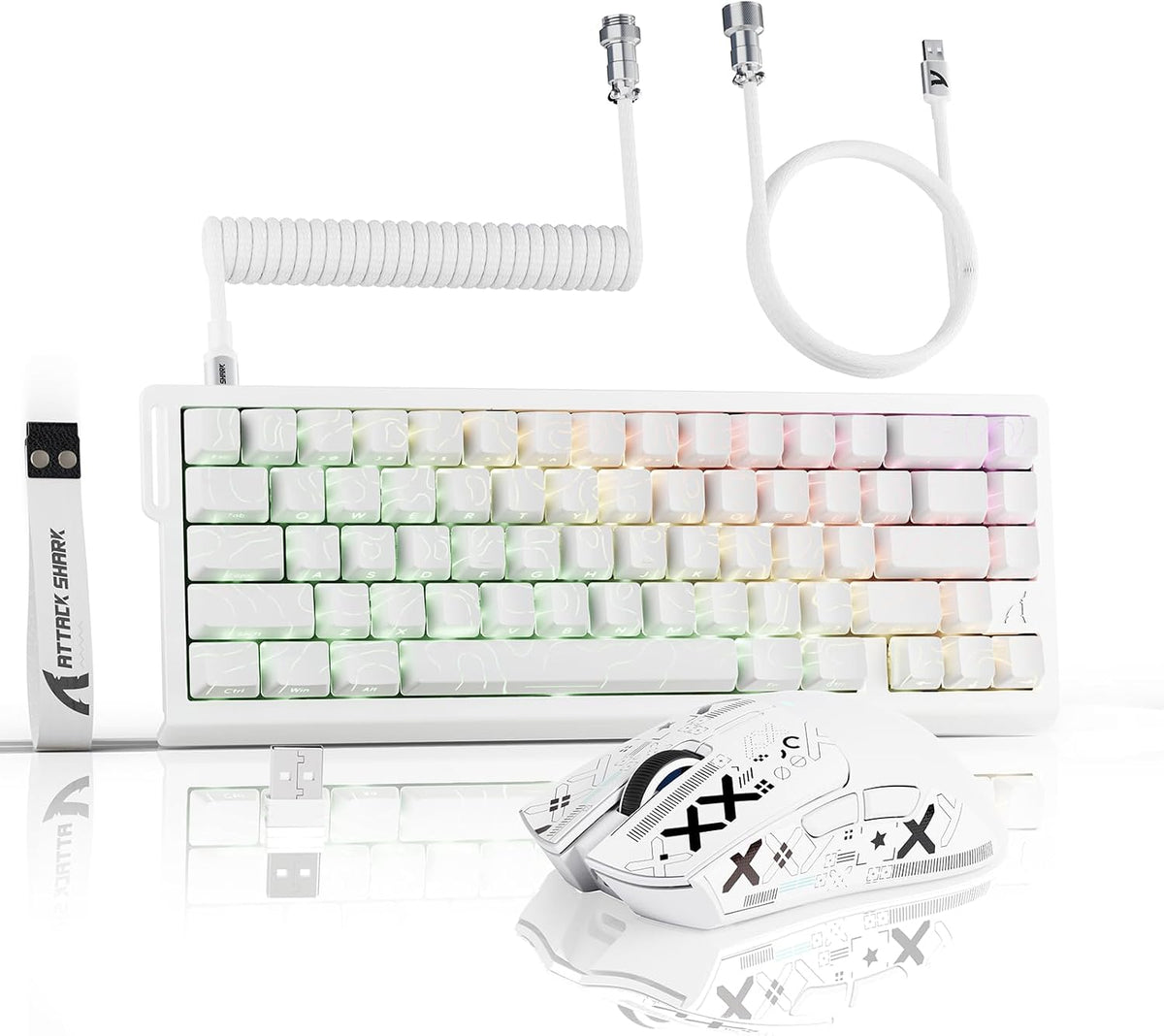 ATTACK SHARK Combo de teclado y mouse inalámbrico para juegos X11 y...