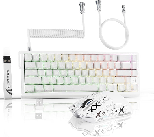 ATTACK SHARK Combo de teclado y mouse inalámbrico para juegos X11 y...