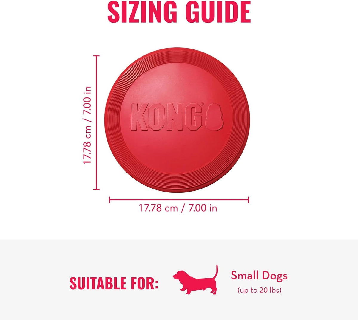 KONG Flyer, disco volador de goma natural, juguete para perros pequ...