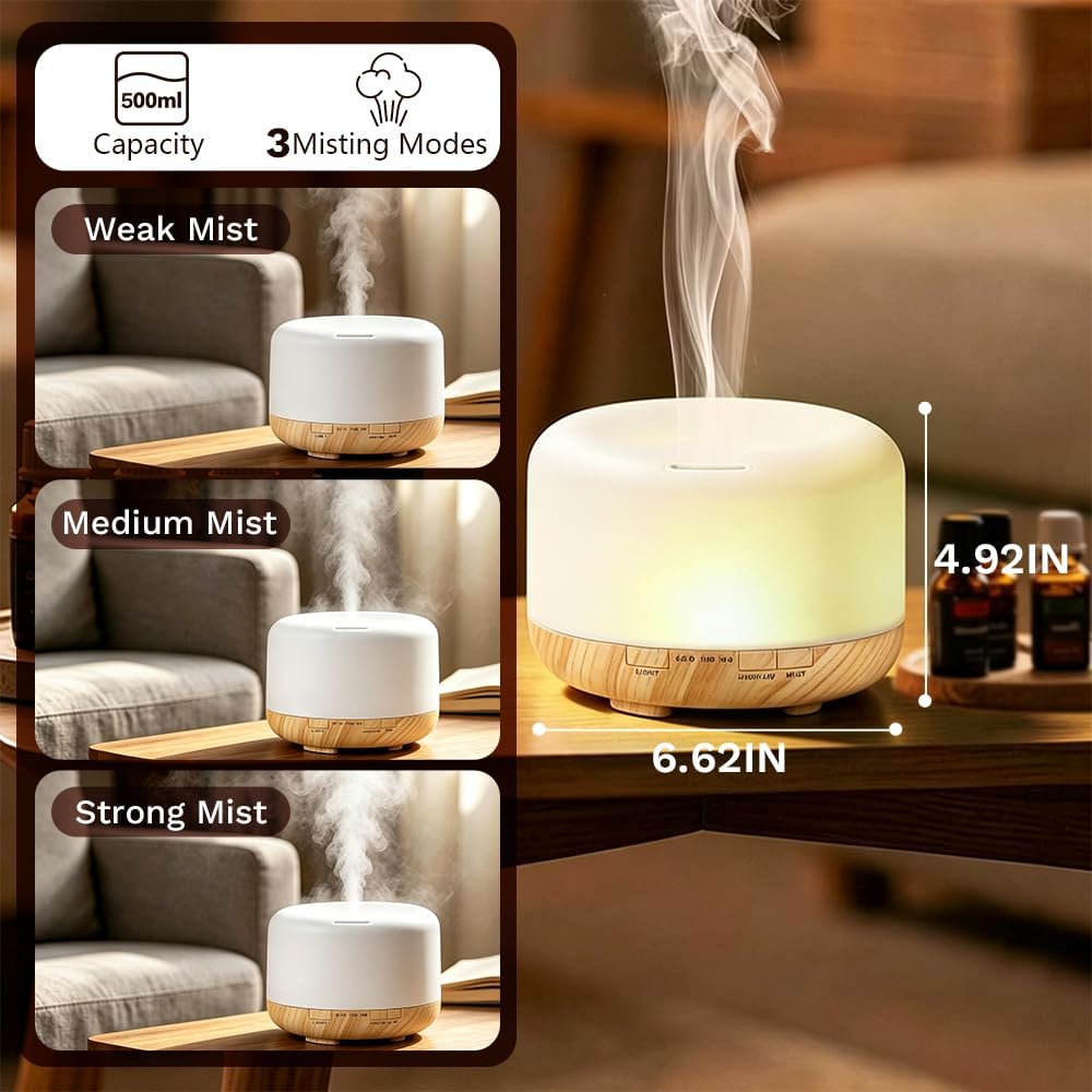 Difusor de aceite esencial, humidificador ultrasónico de niebla frí...