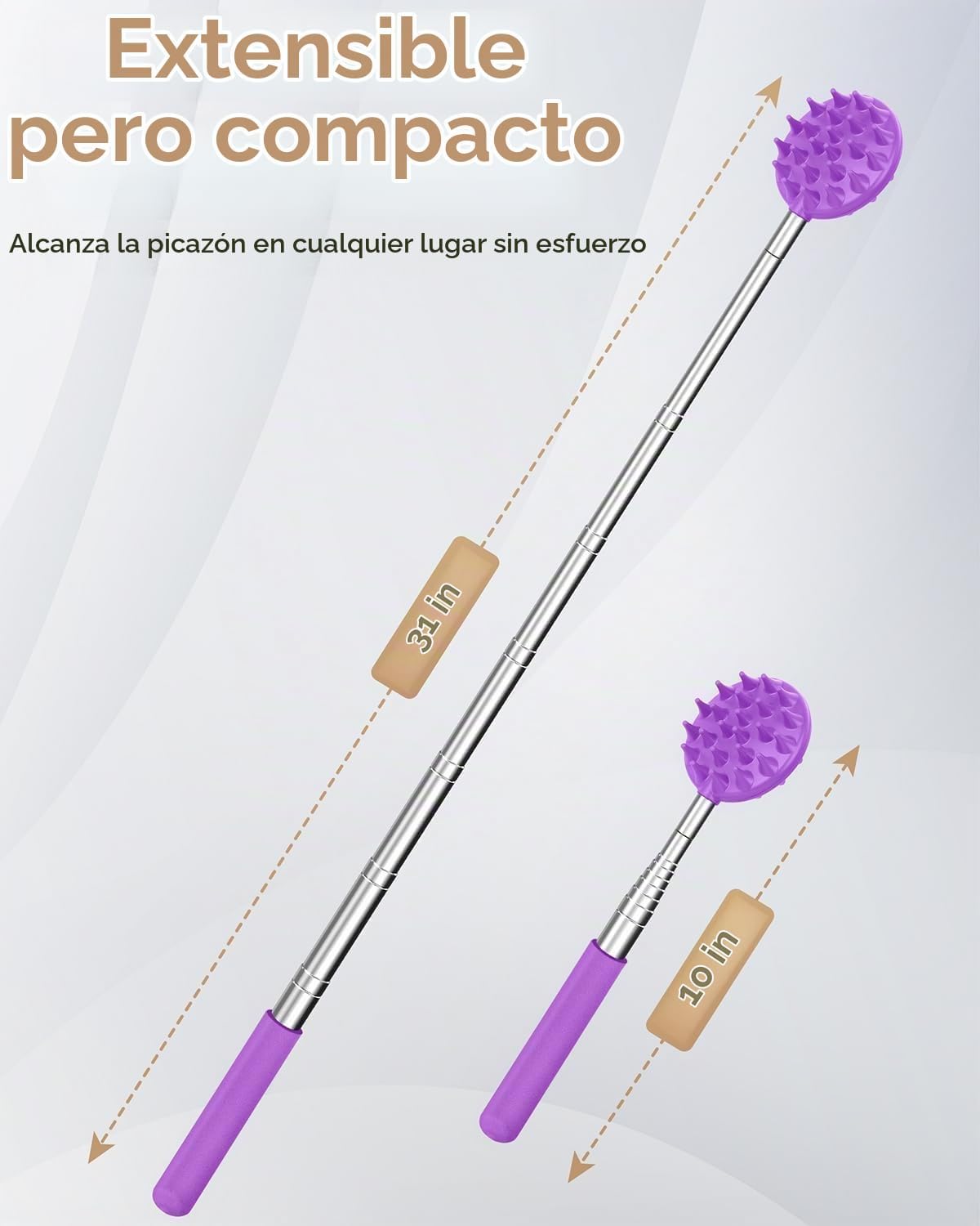 Rascador telescópico de espalda con 5 cabezas desmontables, regalo...