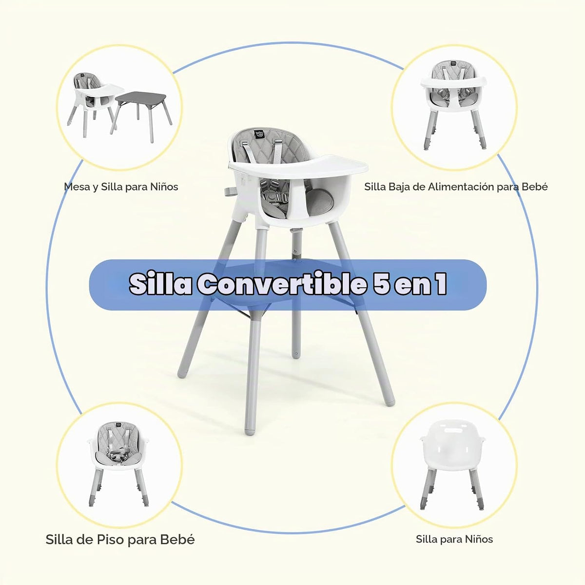 HONEY JOY - Silla alta 6 en 1, silla alta convertible para bebés y...