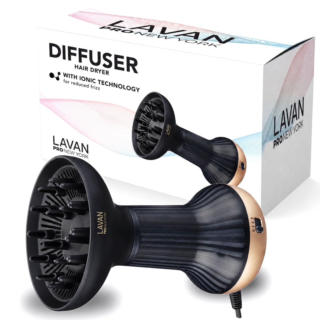 Secador de pelo difusor para cabello rizado - Secador de pelo con t...
