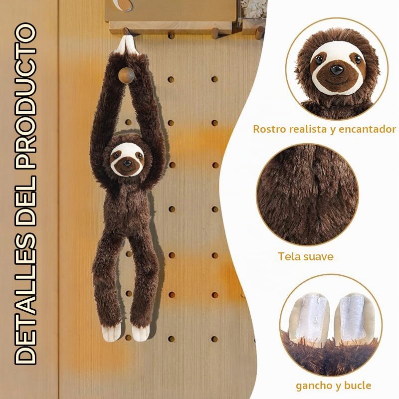 Hideekoog Juguete de peluche colgante de perezoso, ganchos de perez...