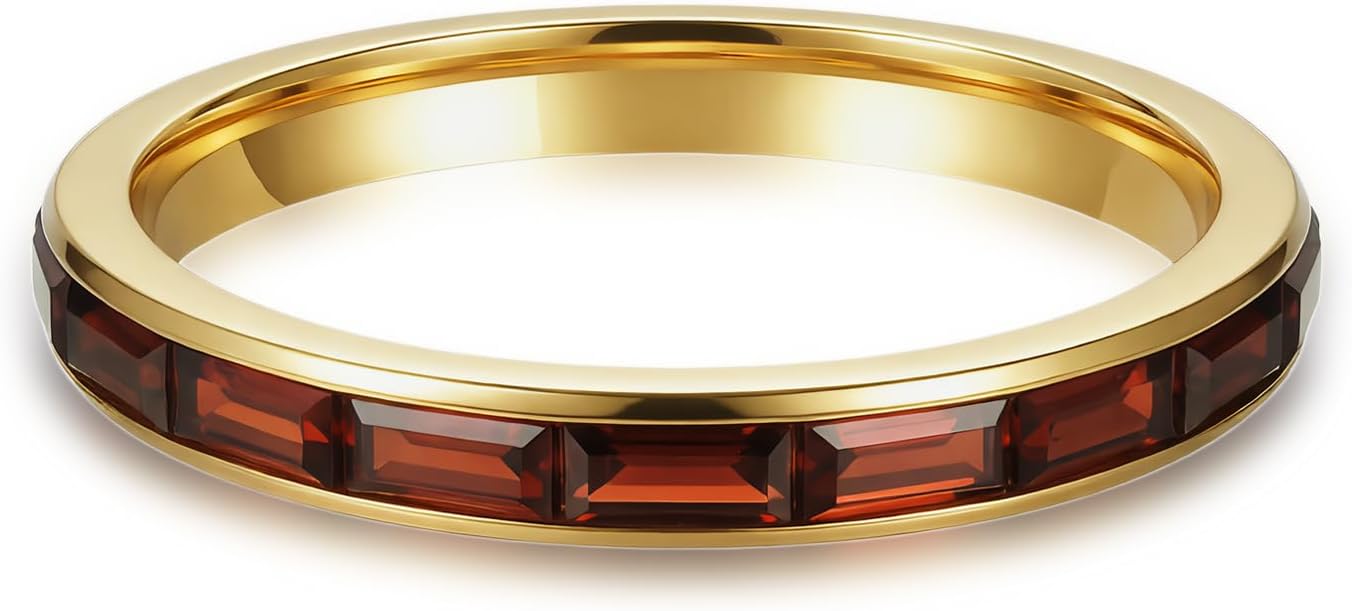 munone Anillos de boda de eternidad con circonita cúbica de corte e...