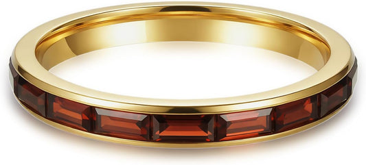 munone Anillos de boda de eternidad con circonita cúbica de corte e...