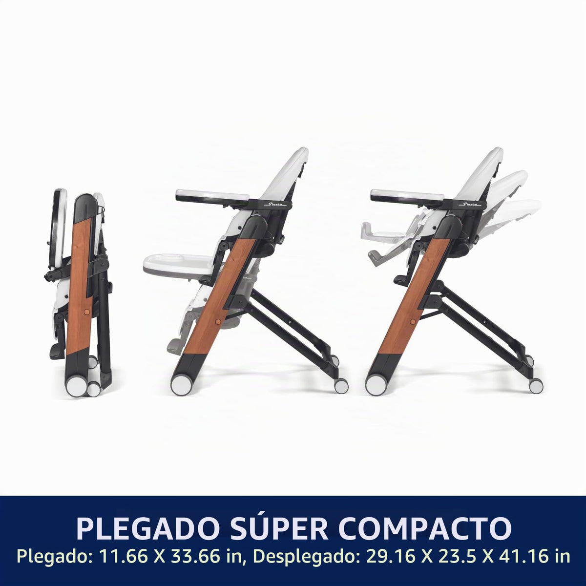 PEG Siesta, Grow with Baby - Silla alta plegable y reclinable, colo...