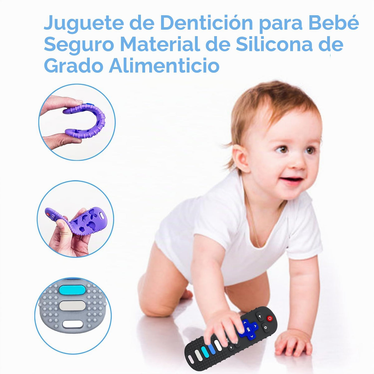 ROBBEAR Juguetes de dentición para bebés, mordedor de silicona de g...