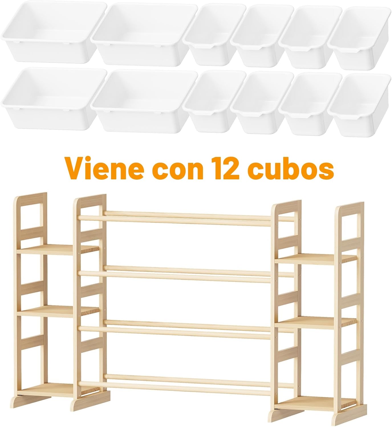 Organizador de almacenamiento de juguetes SpaceAid con 6 estantes y...