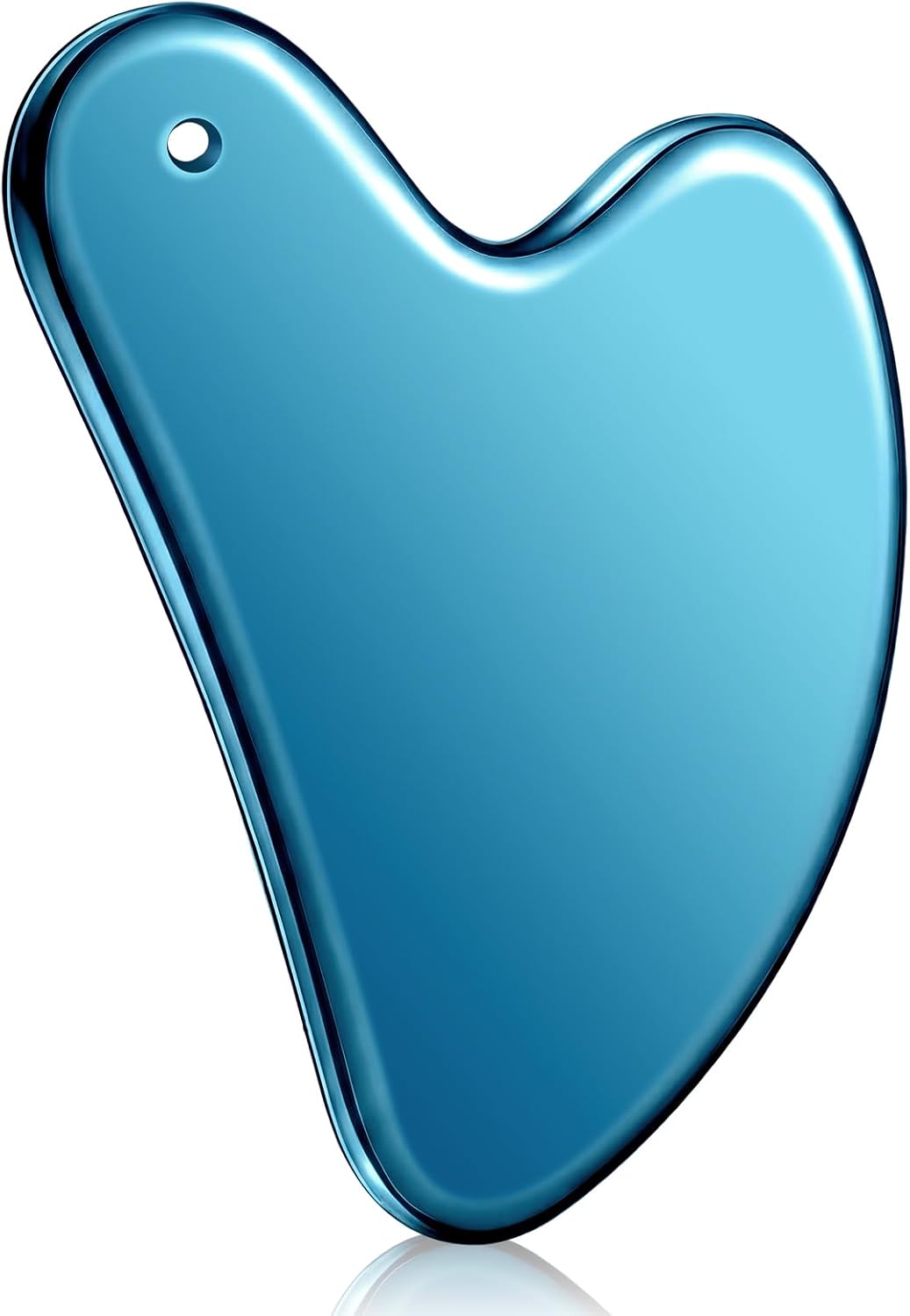 Nuanchu 304 Gua Sha - Herramienta facial de acero inoxidable, azul,...