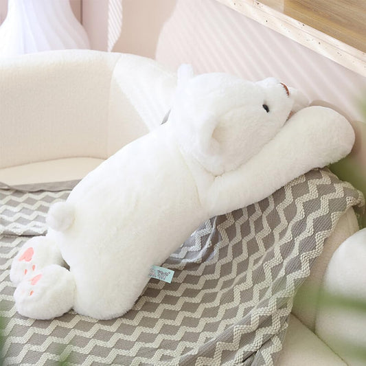 SNOWOLF Almohada de Peluche con Peso, Oso Blanco de 23.6", Súpe...