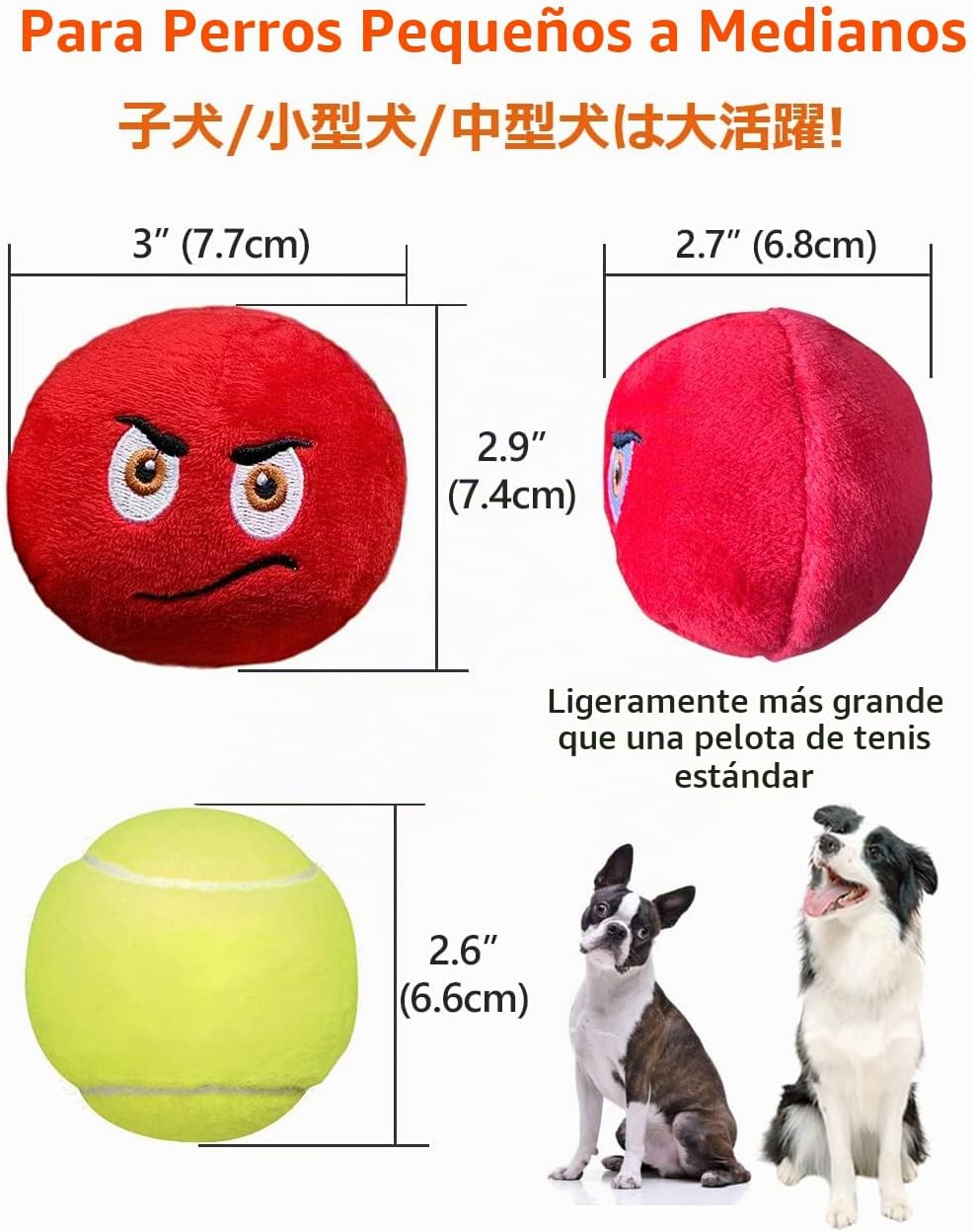 SCHITEC Juguetes chirriantes para perros, [8 unidades] Pelotas de f...