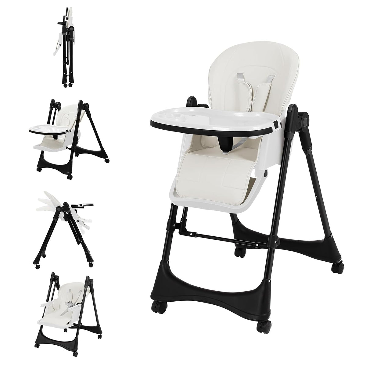 Silla alta 6 en 1 | Silla alta convertible para recién nacido a niñ...