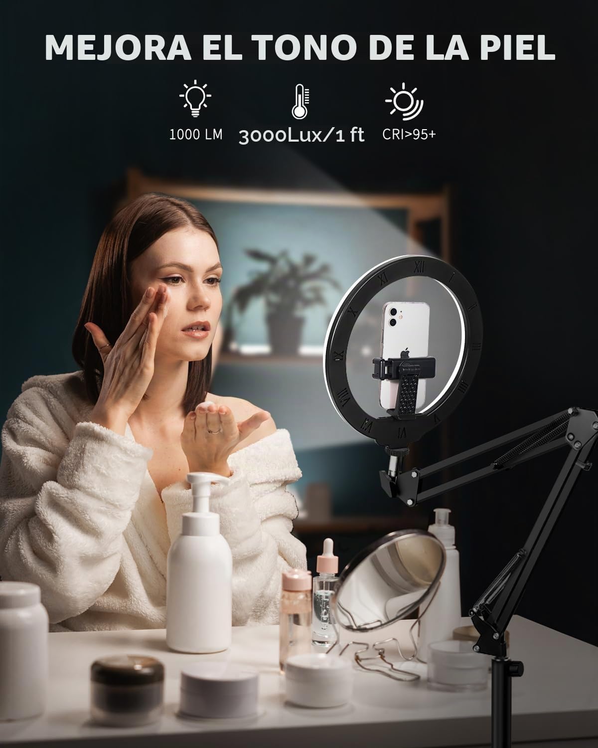Trípode de luz de anillo de 10 pulgadas para iPhone, soporte de mon...