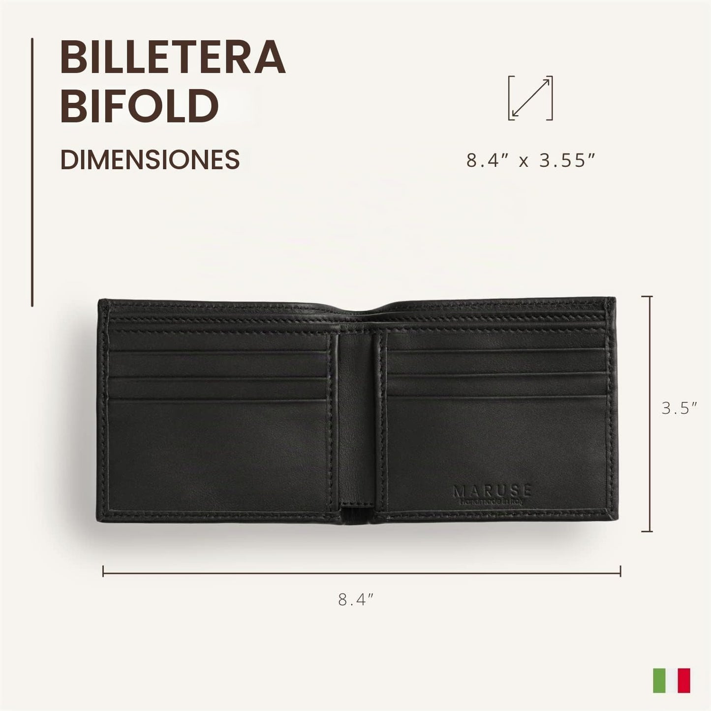 Maruse Billetera plegable para hombre \u2013 Cartera delgada de cue...