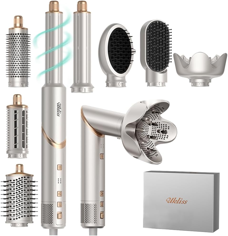 UKLISS Cepillo 8 en 1 Air Styler y secador de soplado con difusor |...