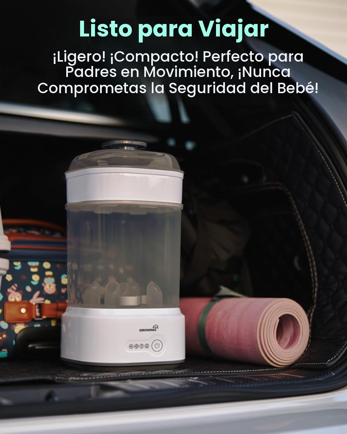 Grownsy Esterilizador y secador compacto para biberones con desinfe...