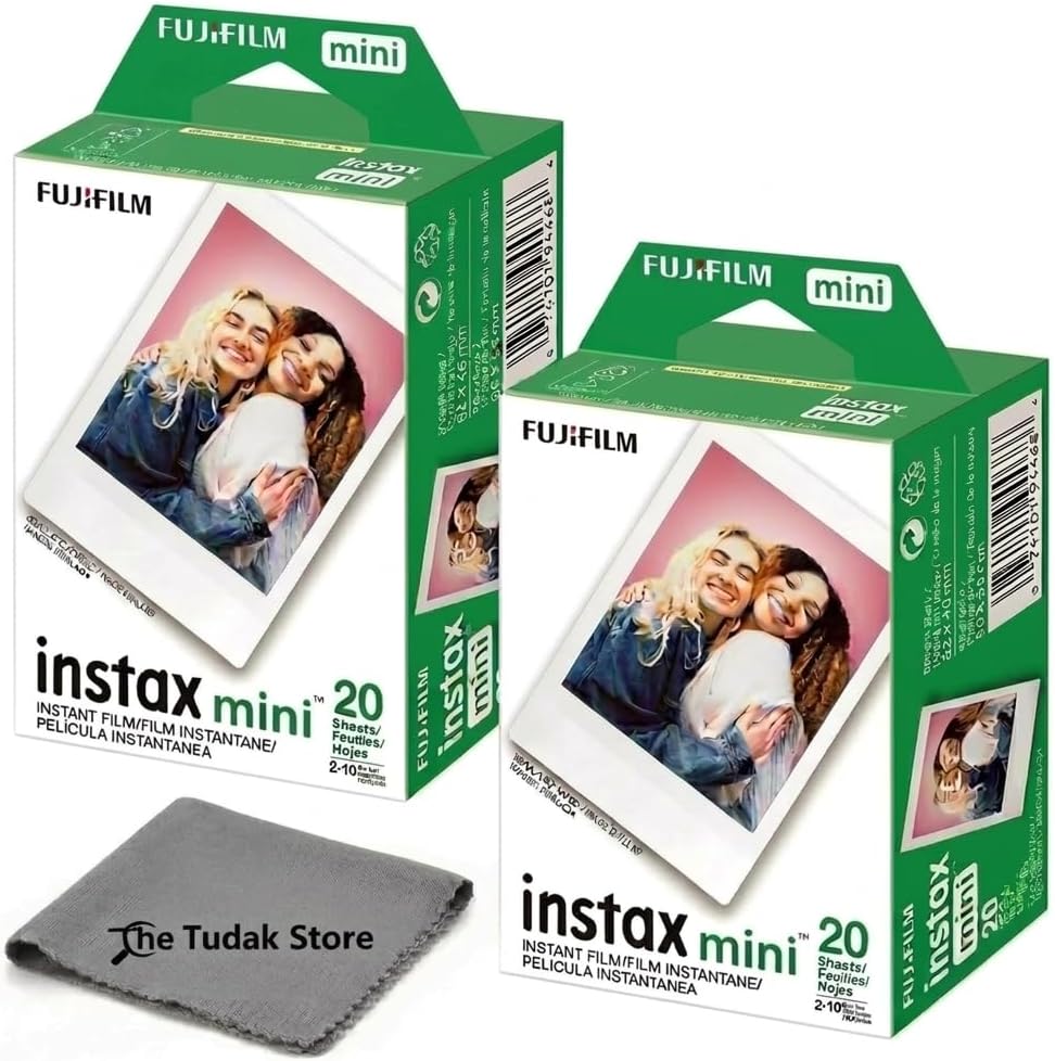 Fujifilm Instax Mini película instantánea, 40 hojas, luz diurna bla...